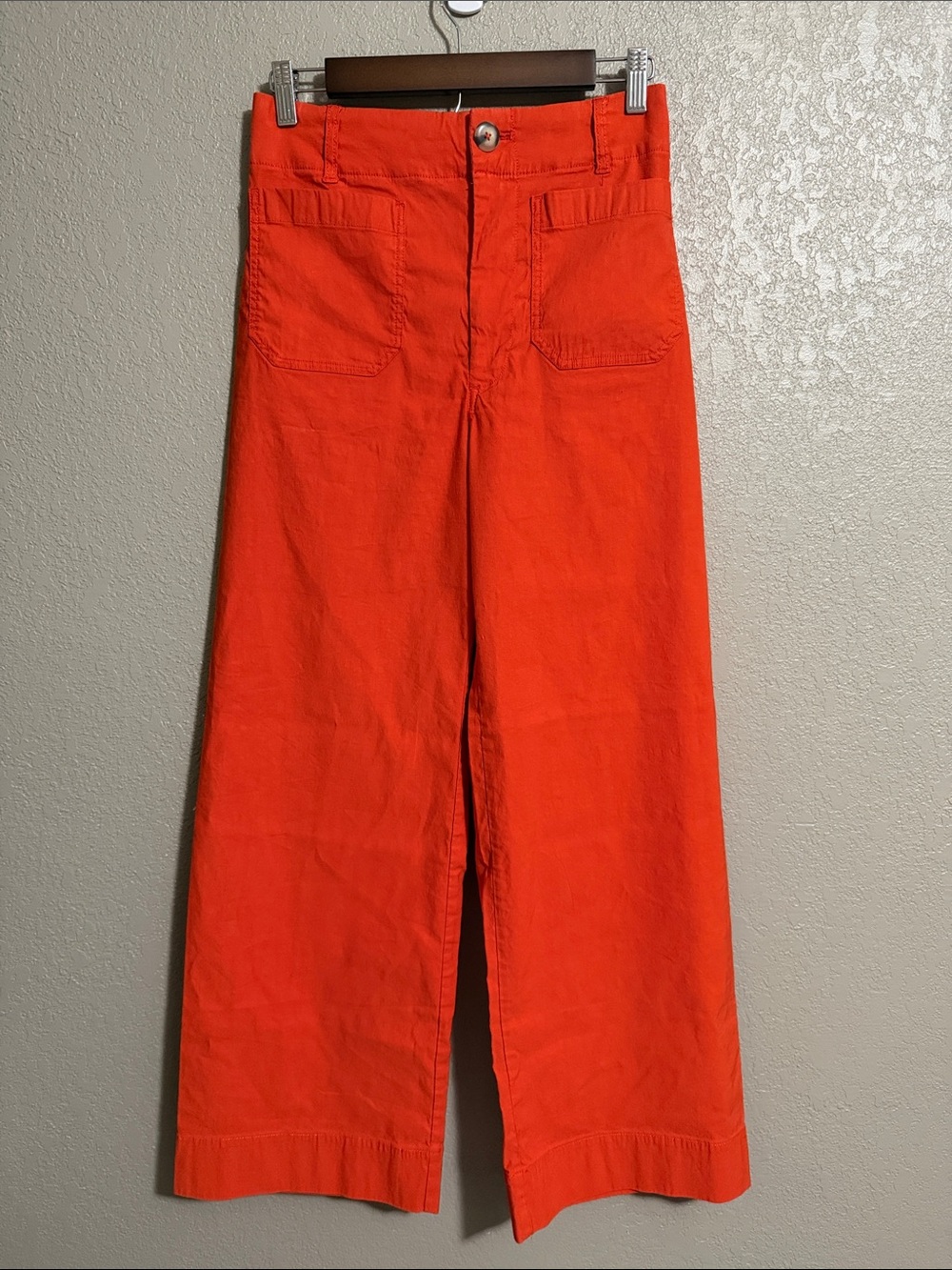 Anthropologie Maeve Colette Wide Leg Pants Orange